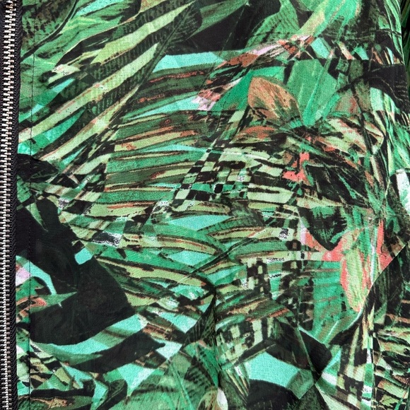 Juicy Couture Jungle Green Lush Tropical Bomber Zip Jacket Size Medium M - Picture 7 of 13